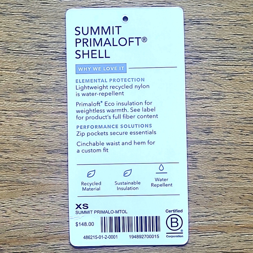 Athleta Summit Primaloft Shell - Xs - image 2